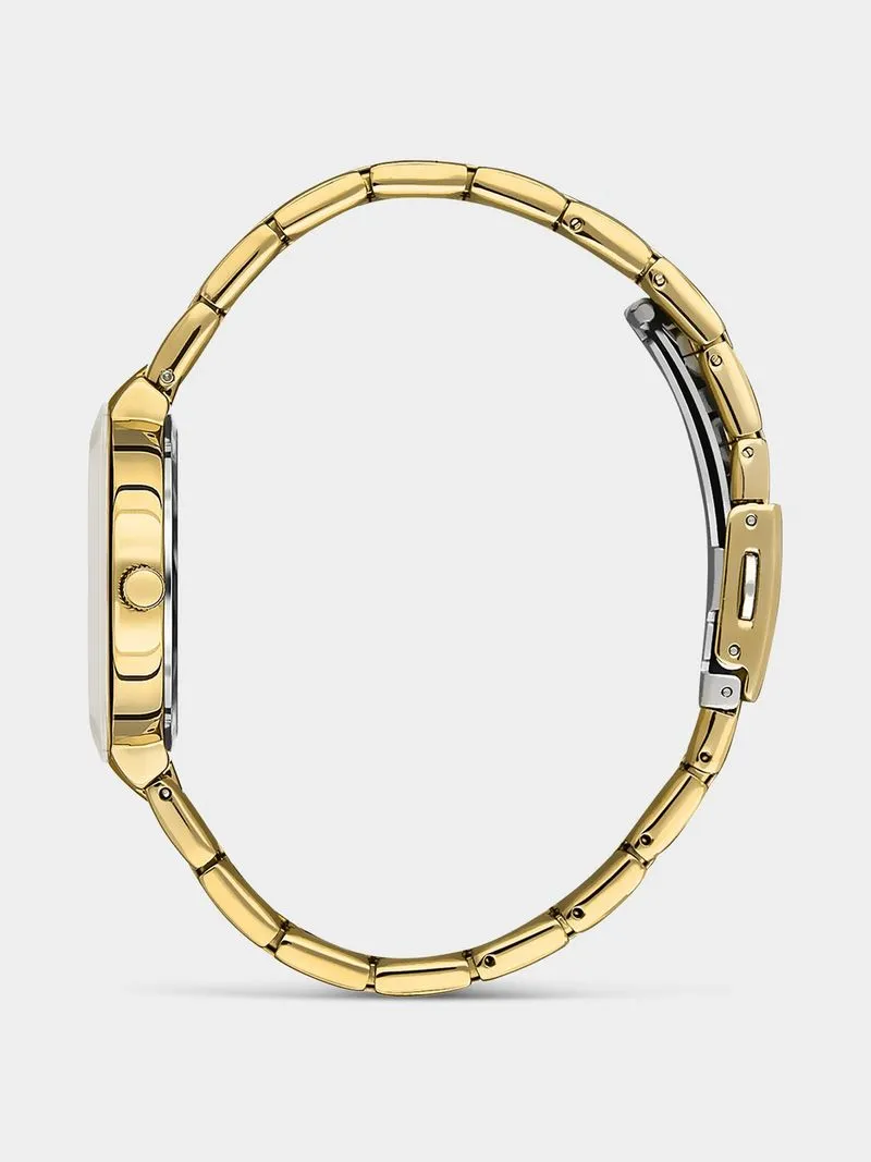Daniel Klein Gold Plated Black Dial Bracelet Watch