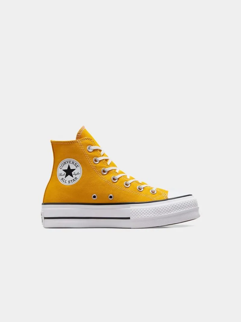 Womens Converse Chuck Taylor All Star Lift Yellow/White Platform Sneakers