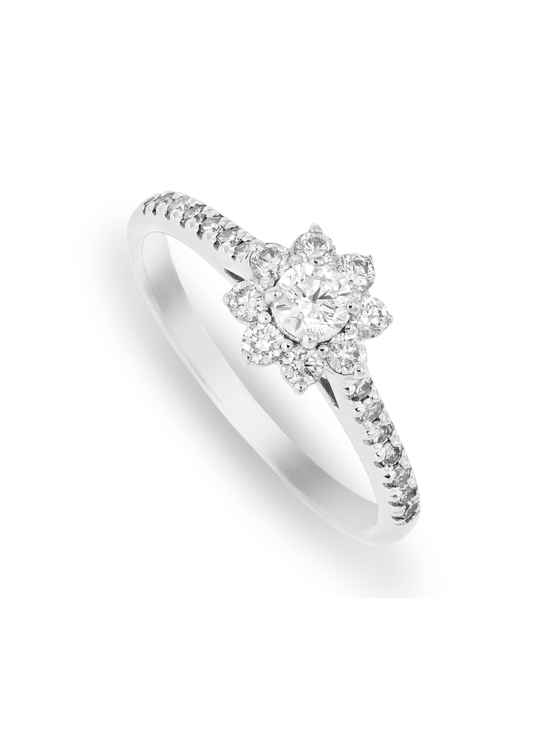 White Gold & 0.50ct Diamond Sunflower Ring
