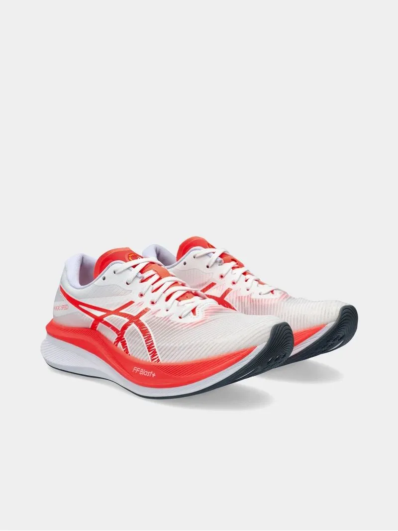 Womens Asics Magic Speed 3 Cos White/Sunrise Red Running Shoes