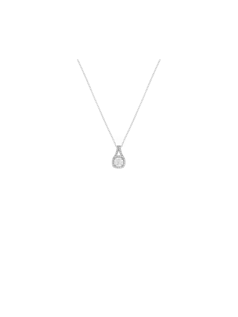 Sterling Silver Cushion-Cut Cubic Zirconia Pendant