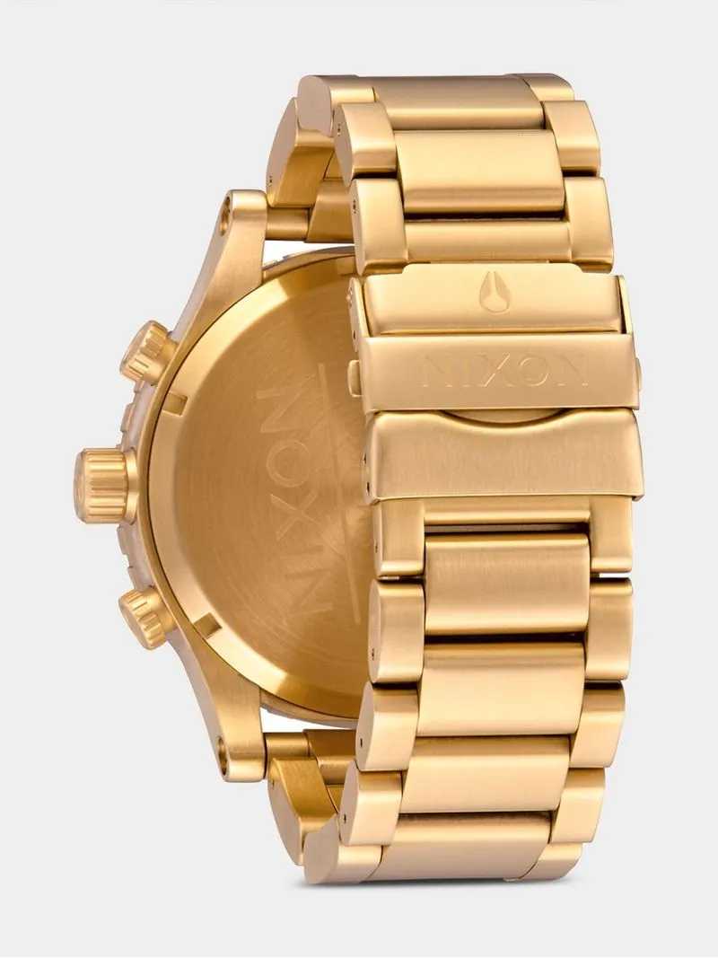 Nixon Men's 51-30 Chrono All Gold Plated & Black Stainless Steel Watch