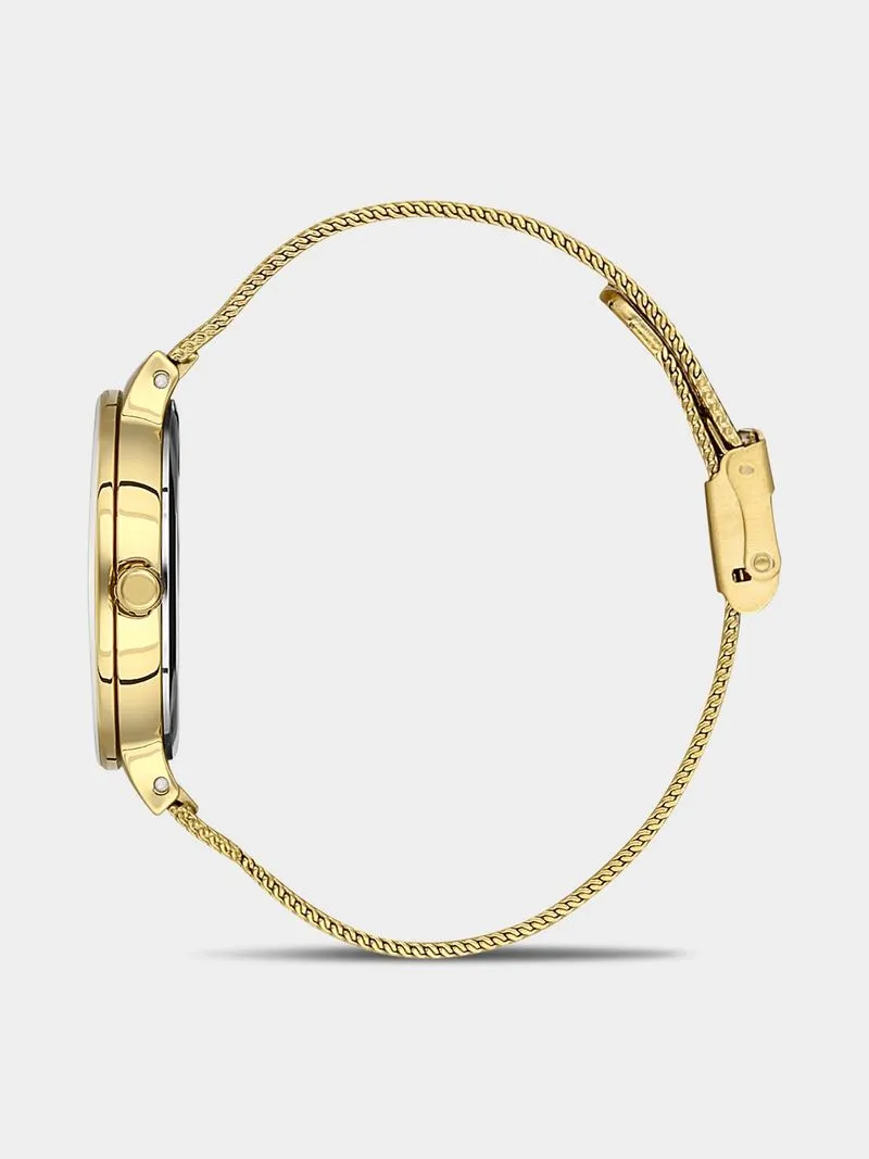 Daniel Klein Gold Plated Gold Tone Dial Mesh Watch