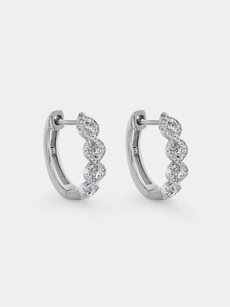 White Gold 0.25ct Diamond Infinity Women’s Hoop Earrings