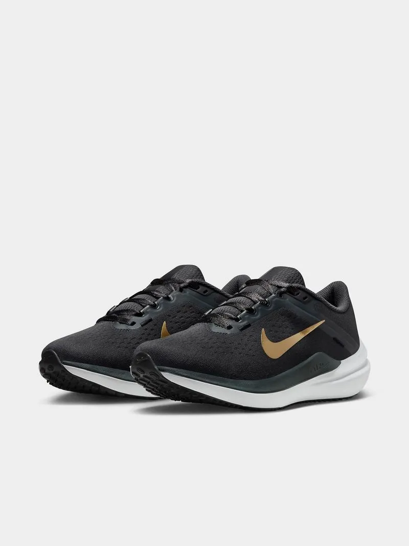 Womens Nike Air Winflo 10 Anthracite/Metallic Gold Runnig Shoes