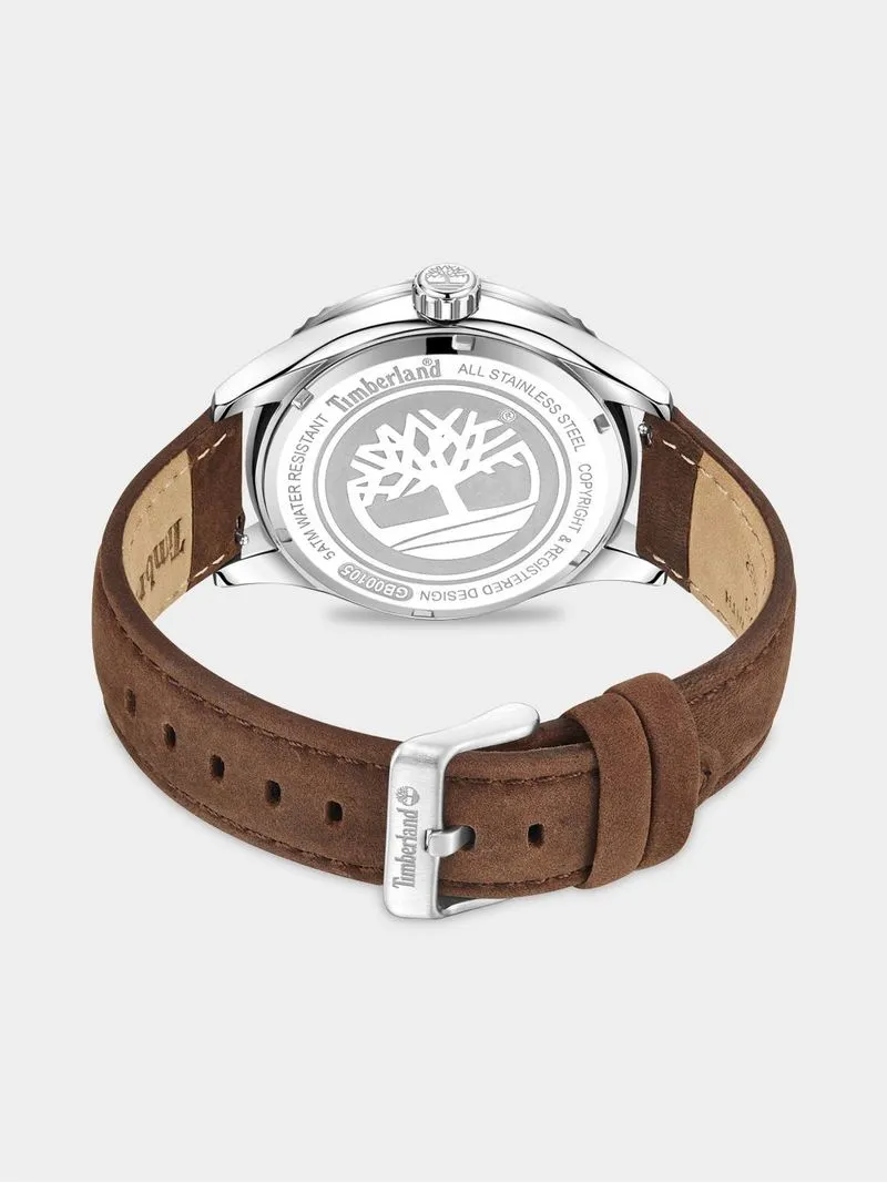 Timberland Ashmont Stainless Steel White Dial Brown Leather Watch
