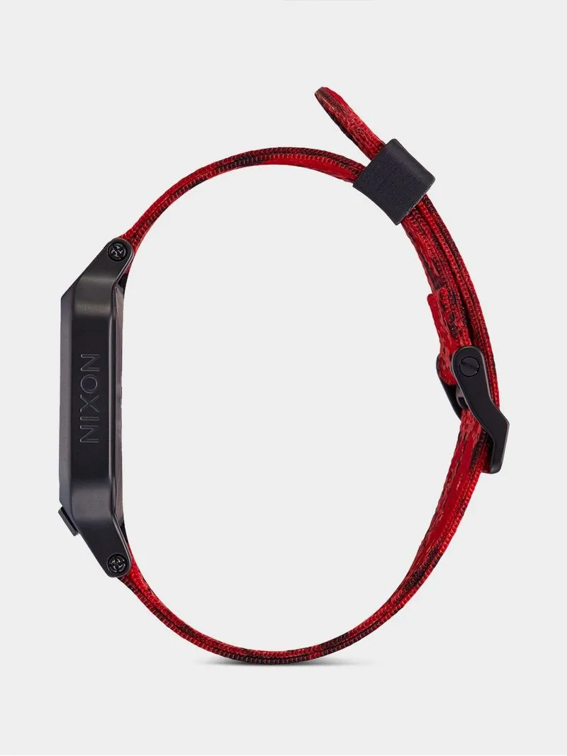 Nixon Men's Heat Black & Red Digital Silicone Watch