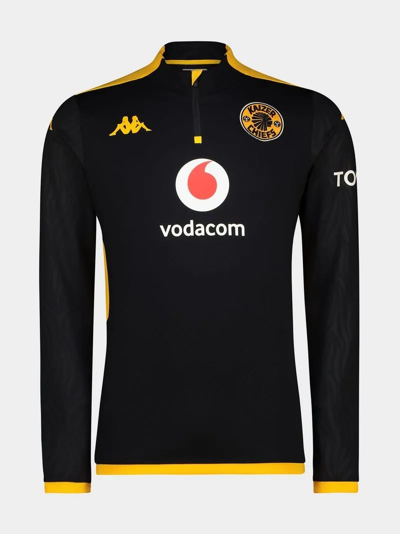 Mens Kappa Kaizer Chiefs Ablas Pro Long Sleeve 1/4 zip Black Training Top