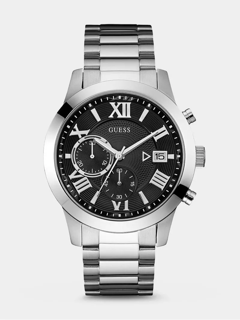 Guess Atlas Men's Stainless Steel Chronograph Bracelet Watch