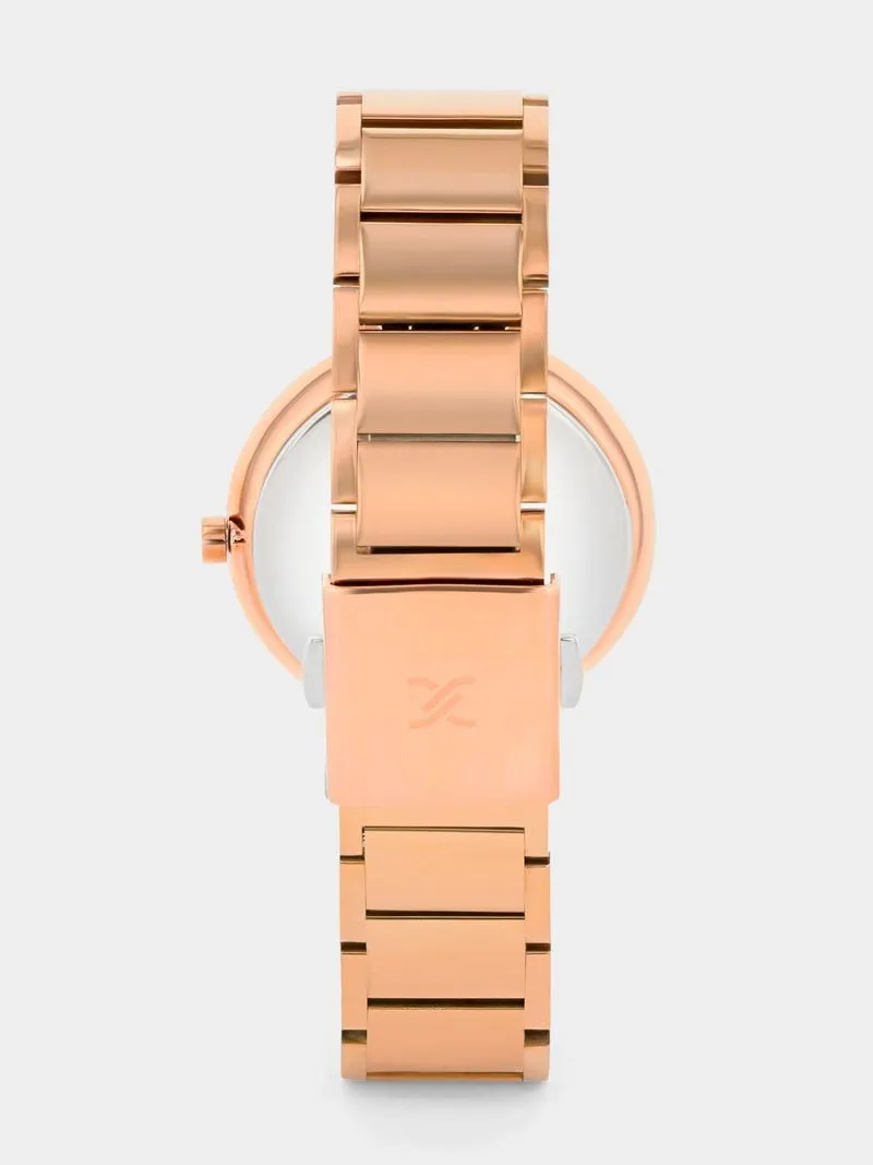 Daniel Klein Rose Plated Cream Dial Bracelet Watch