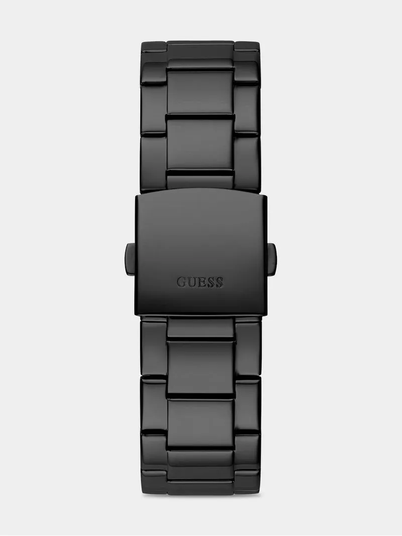 Guess Crescent Black Plated Stainless Steel Bracelet Watch