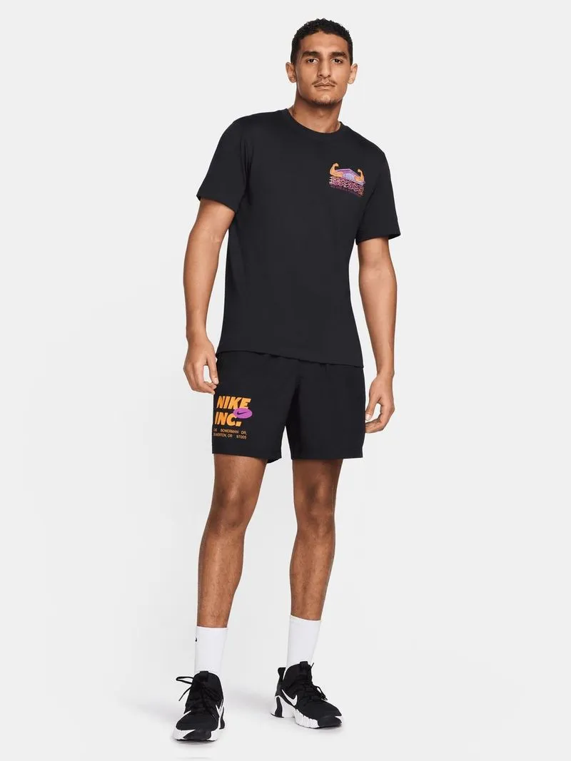 Mens Nike Dri-Fit Form 7 Inch Unlined Graphic Black Shorts