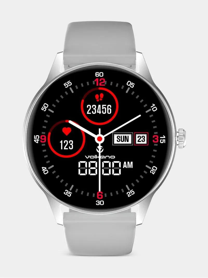 Volkano Fit Soul Series Silver Plated Silicone Smart Watch