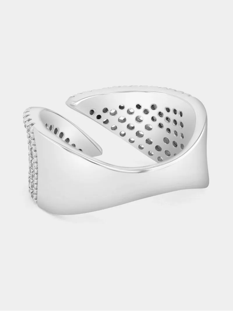 Cheté Sterling Silver Cubic Zirconia Pave Wrap Ring