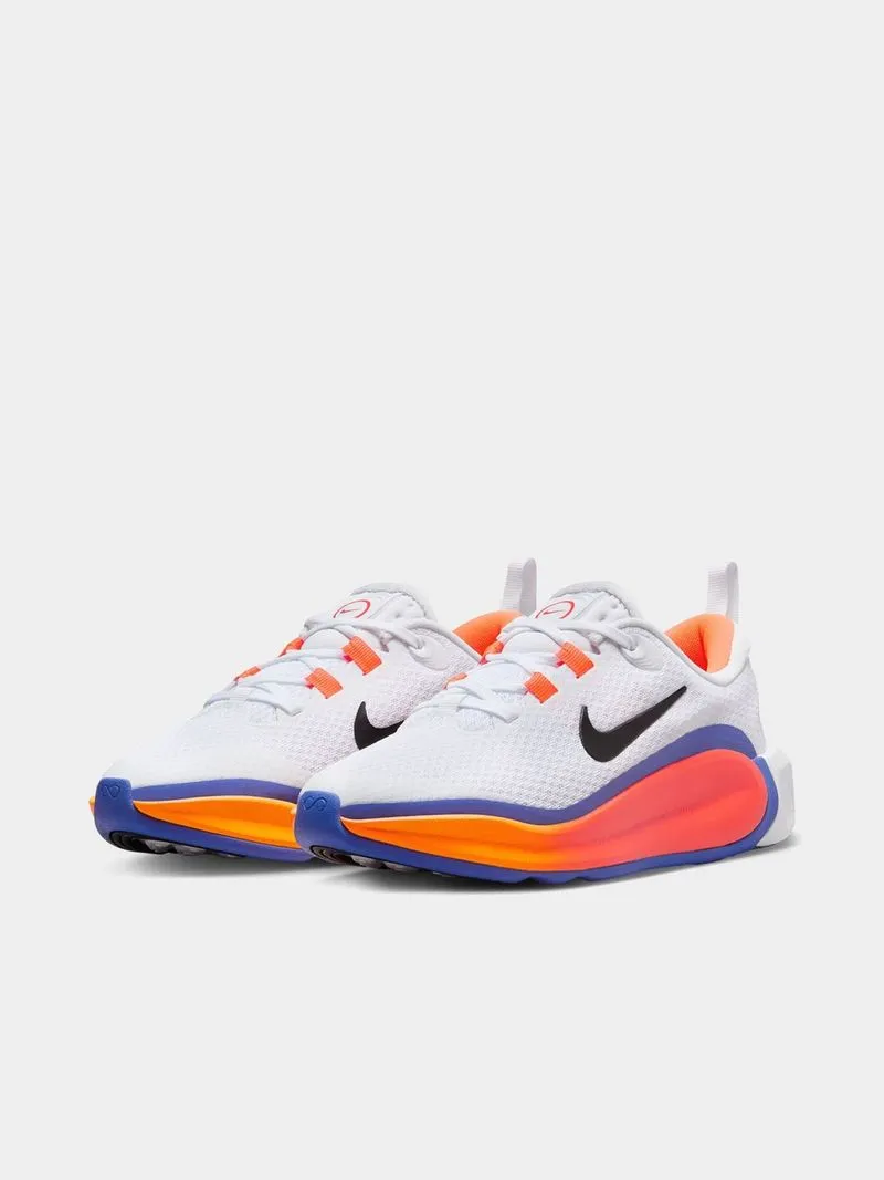 Junior Grade School Nike Infinity Flow White/Orange/Blue Running Shoes