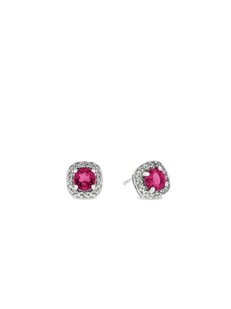 Sterling Silver Cubic Zirconia Women's July Birthstone Stud Earrings