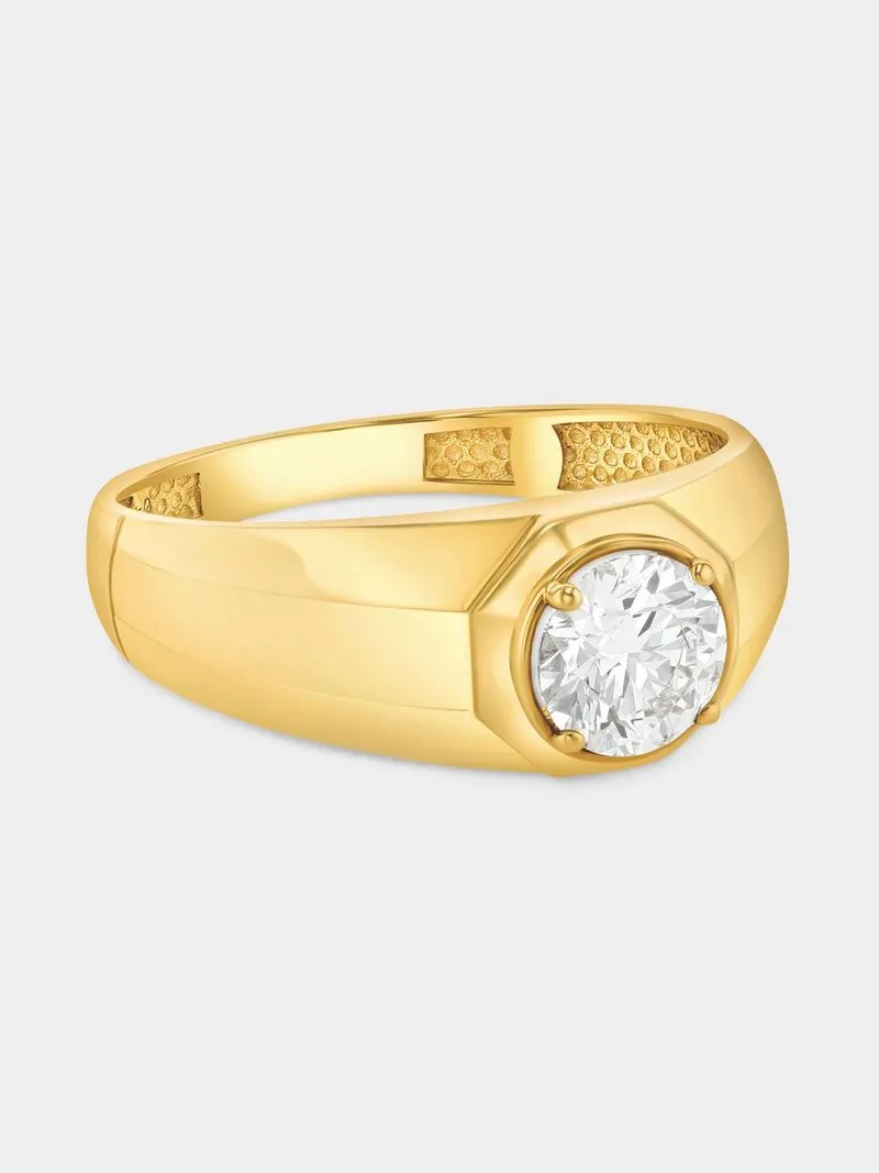 Yellow Gold 1ct Lab Grown Diamond Solitaire Ring