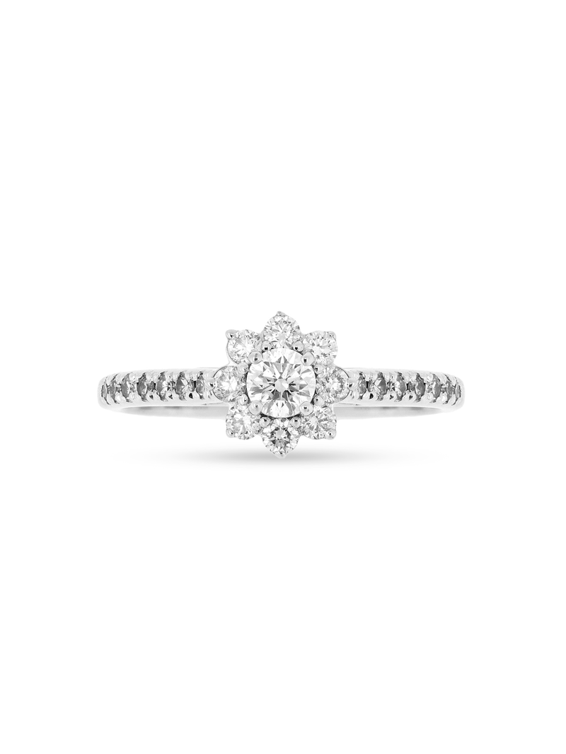 White Gold & 0.50ct Diamond Sunflower Ring