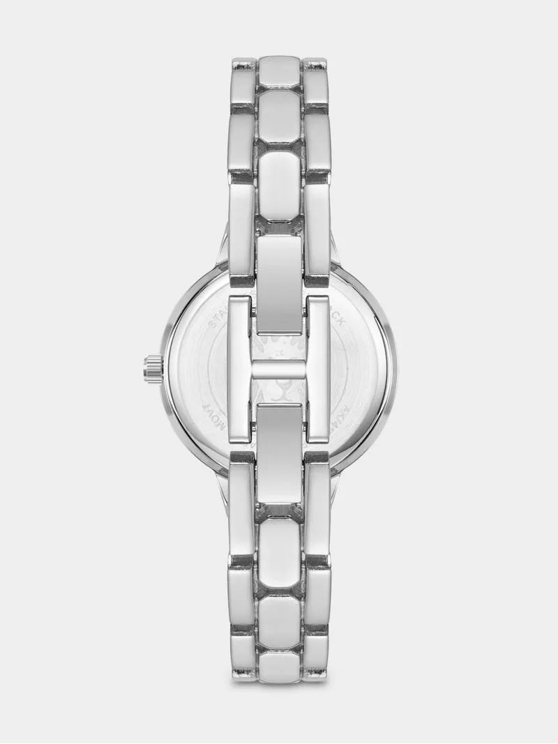 Anne Klein Black Dial Silver Plated Bracelet Watch