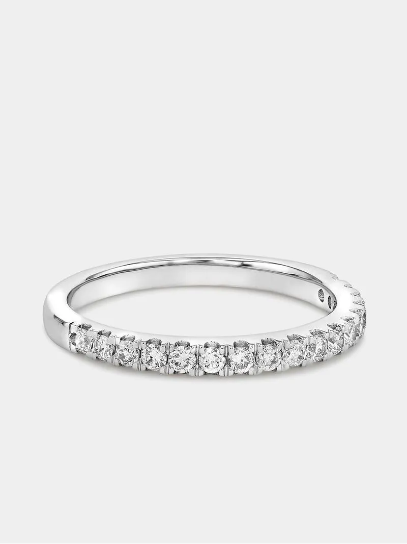 White Gold Lab Grown Diamond Women’s Pavé Anniversary Ring