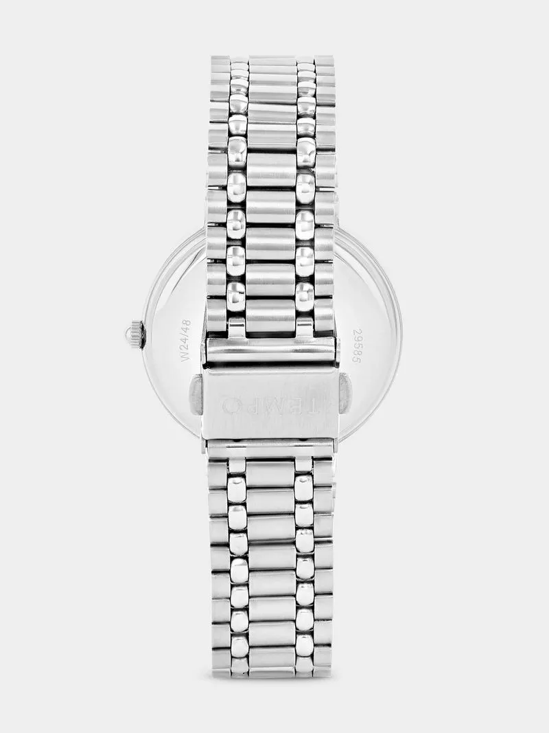 Tempo Silver Plated Silver Tone Dial Bracelet Watch