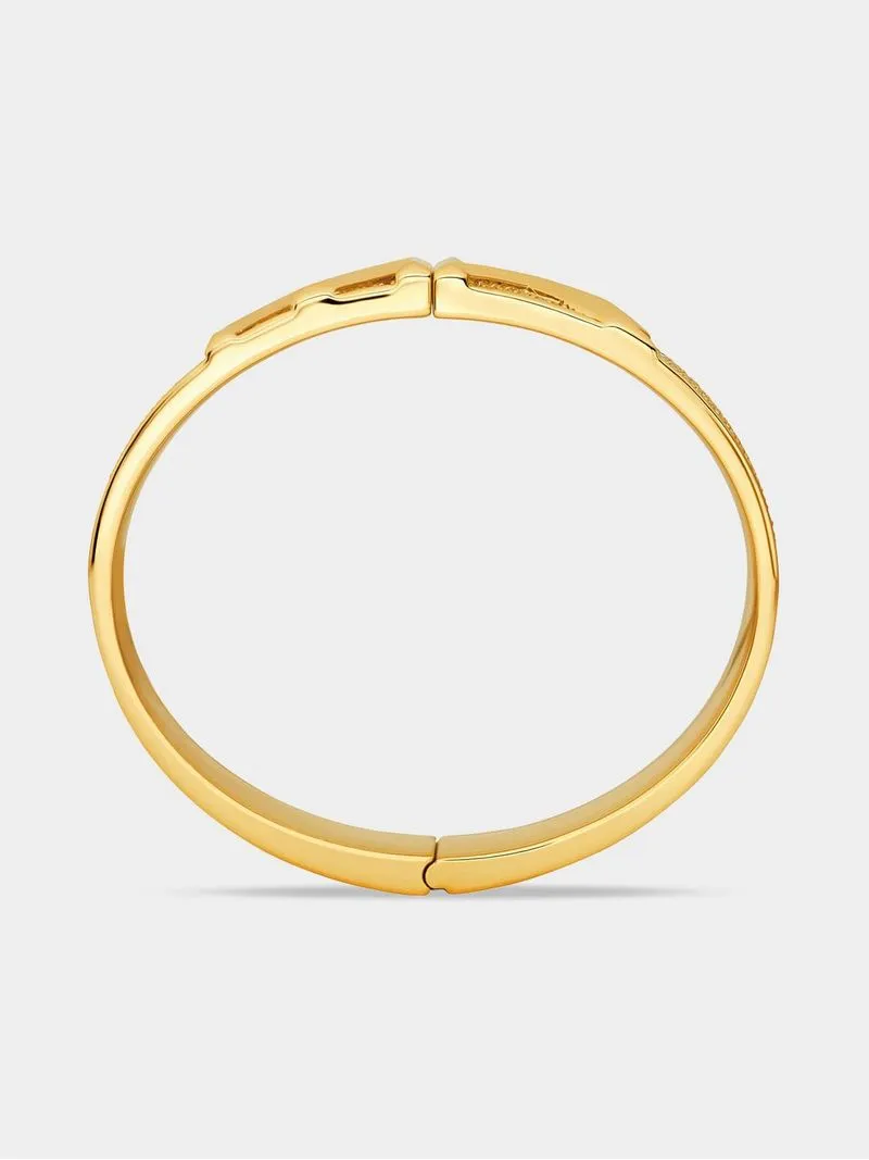 Michael Kors Metallic Muse Collection Gold Plated Cubic Zirconia Bangle Bracelet