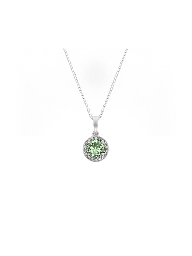 Sterling Silver Crystal August Birthstone Pendant Necklace