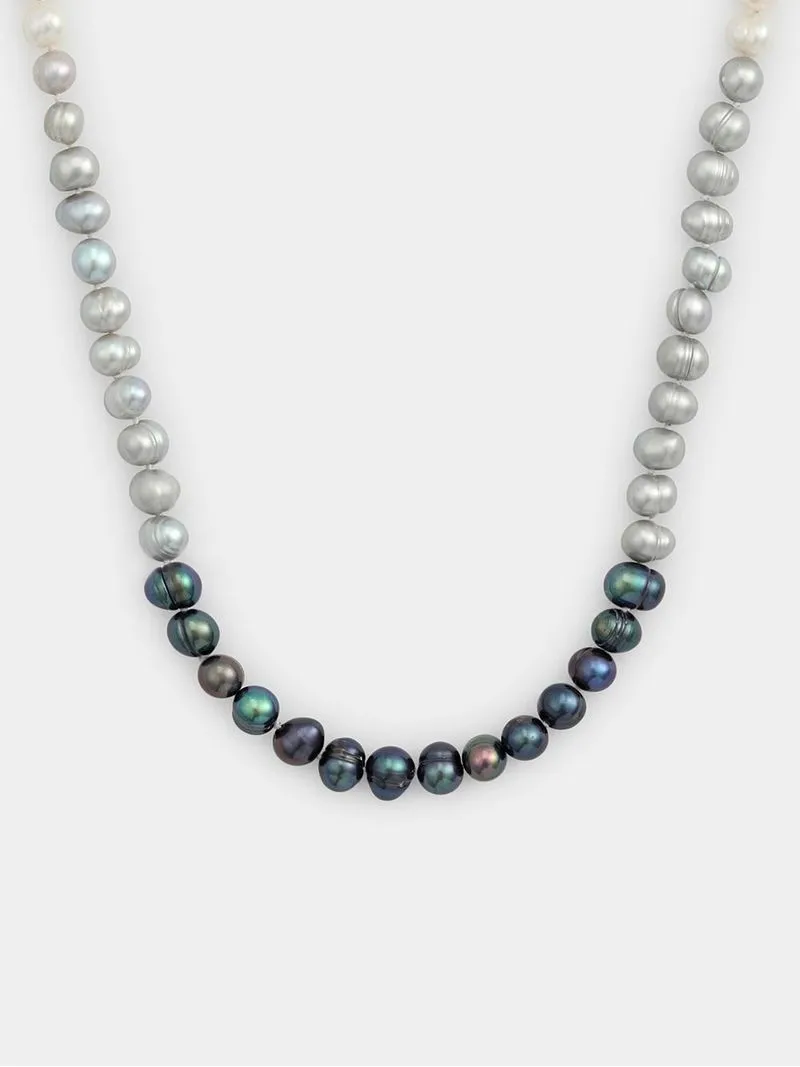 Sterling Silver Freshwater Pearl Ombre Necklace