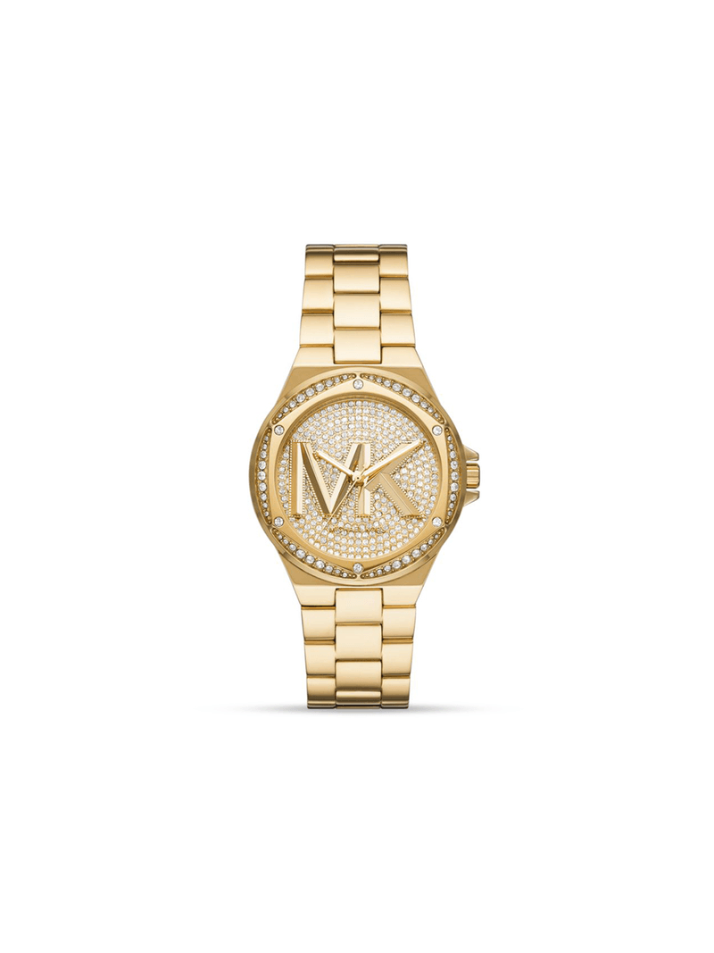 Michael Kors Women's Lennox Pavé Dial Gold Toned Bracelet Watch