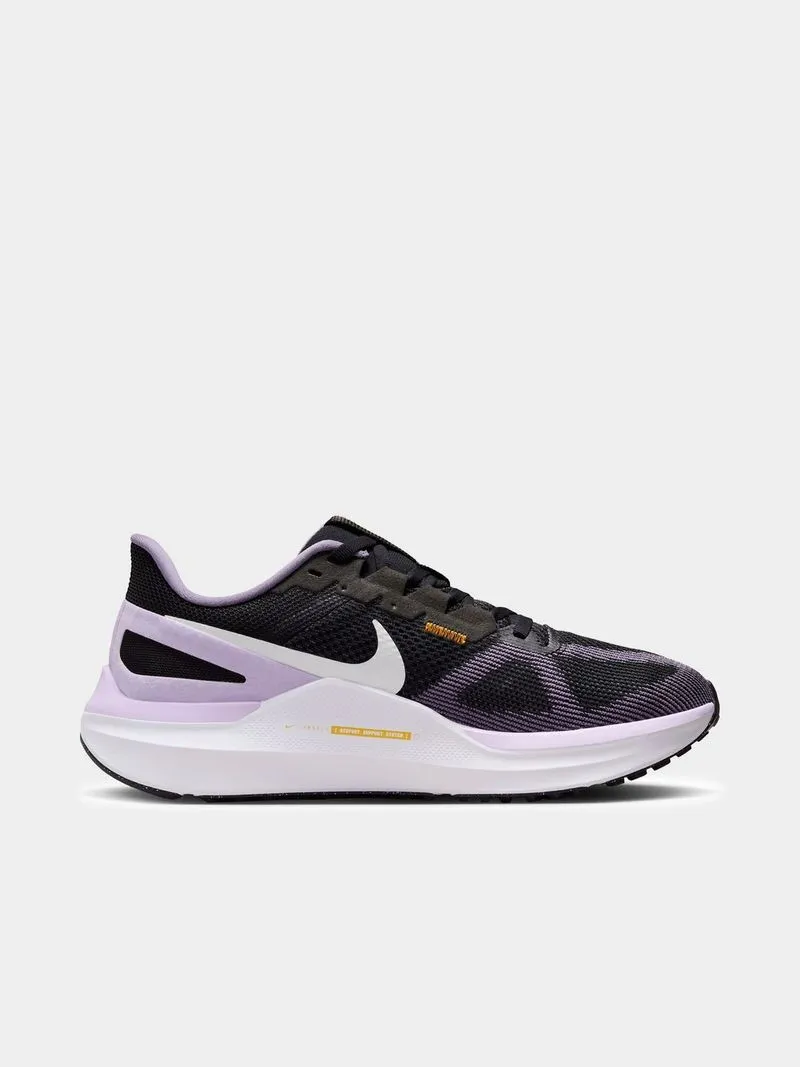 Womens Nike Air Zoom Structure 25 Black/White Running Shoes