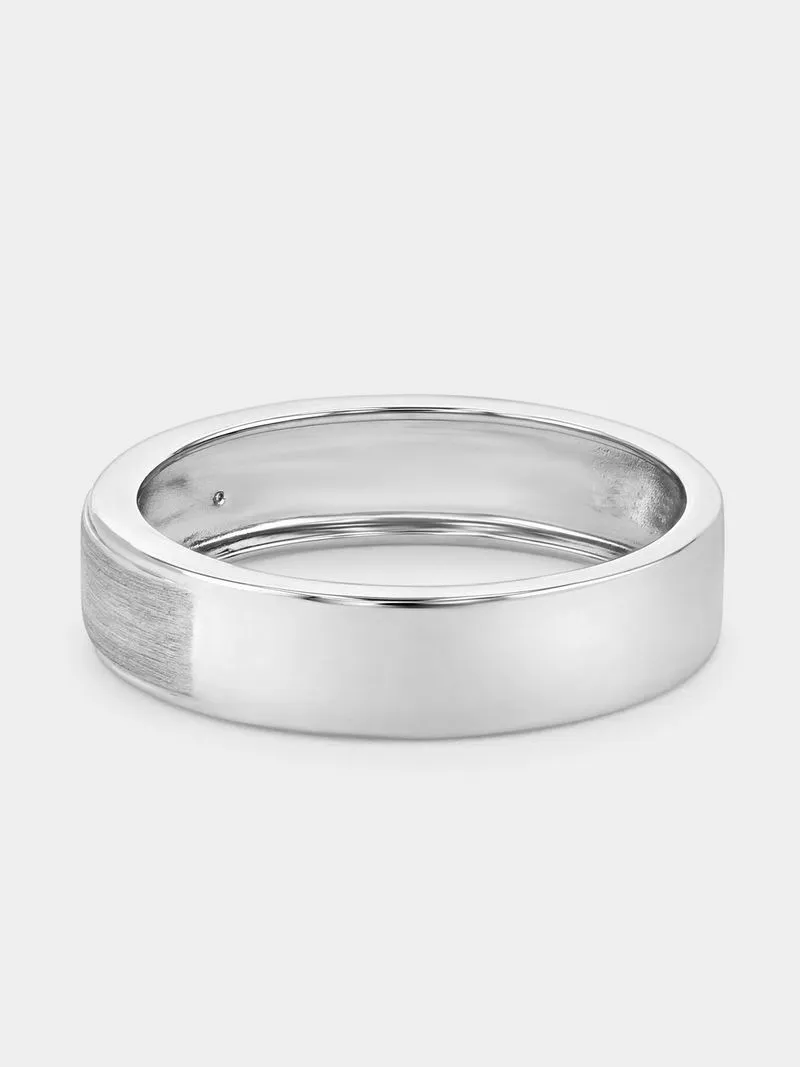 Sterling Silver Earth Grown Diamond Double Diagonal Ring