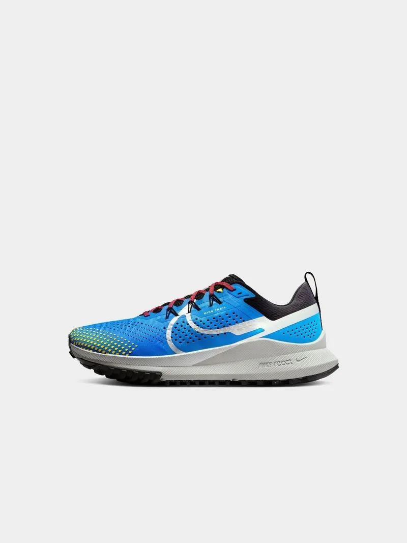 Mens Nike React Pegasus Blue/Yellow Trail 4 Shoes