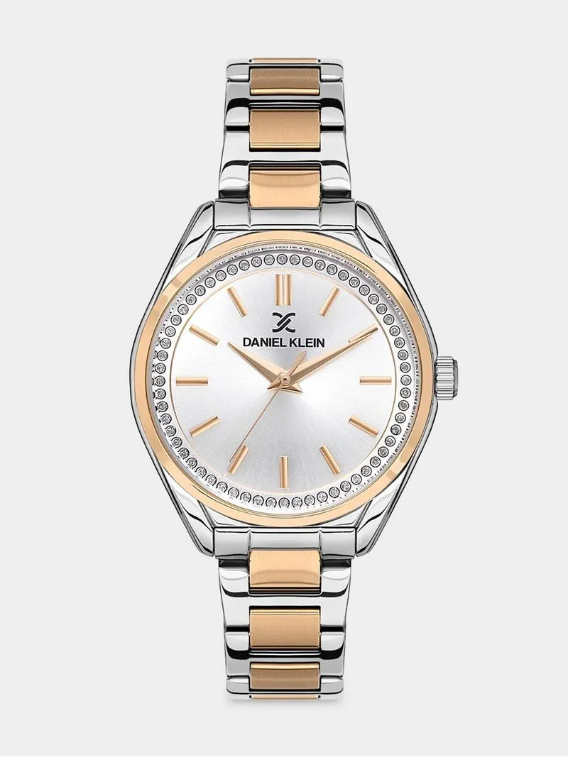 Daniel Klein Rose Plated Two-Tone Bracelet Watch