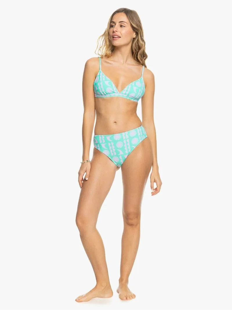 Women's Roxy Aruba Blue Surf Saavy Fixed Triangle Bikini Top