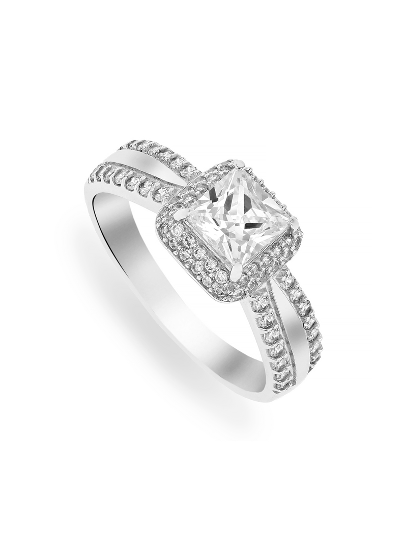 Cheté Sterling Silver & Cubic Zirconia Princess Ring