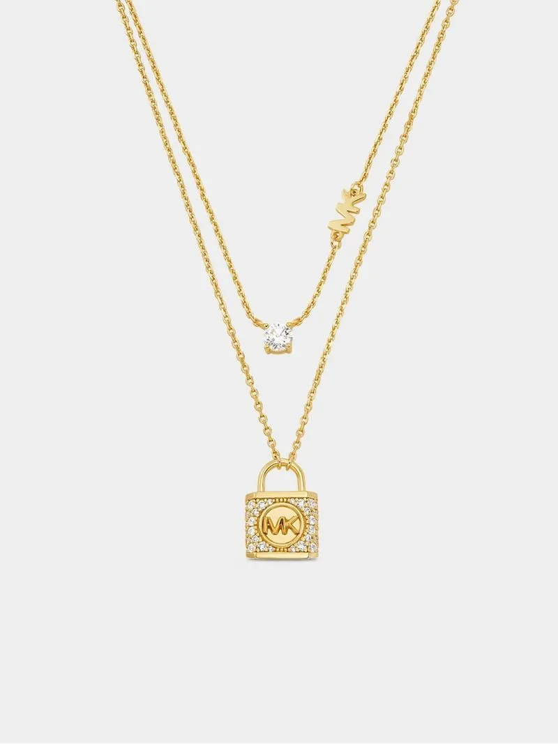 Michael Kors Kors MK Collection Gold Plated Sterling Silver Multi Strand Necklace