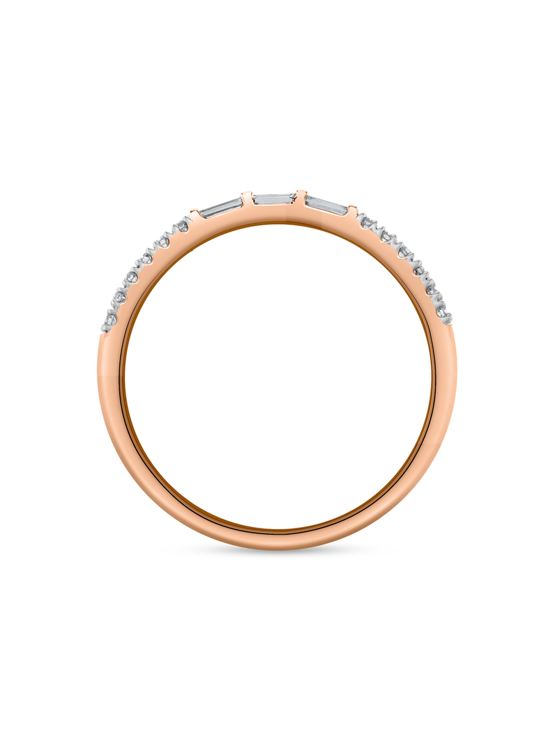 9ct Rose Gold 0.16ct Diamond East West Baguette Eternity Ring
