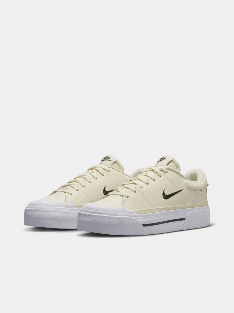 Womens Nike Court Legacy Lift Pale Ivory/Black Sneakers