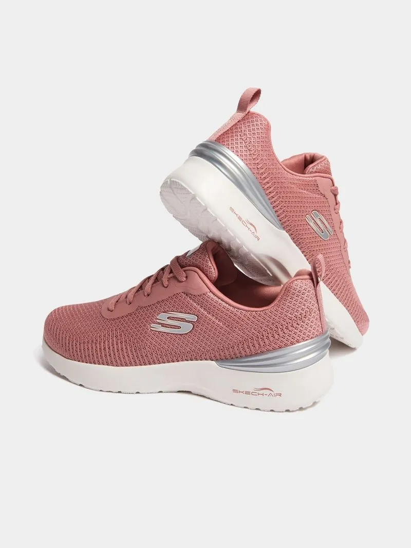 Womens Skech-Air Dynamight Dark Rose Mesh/Silver Running Shoes