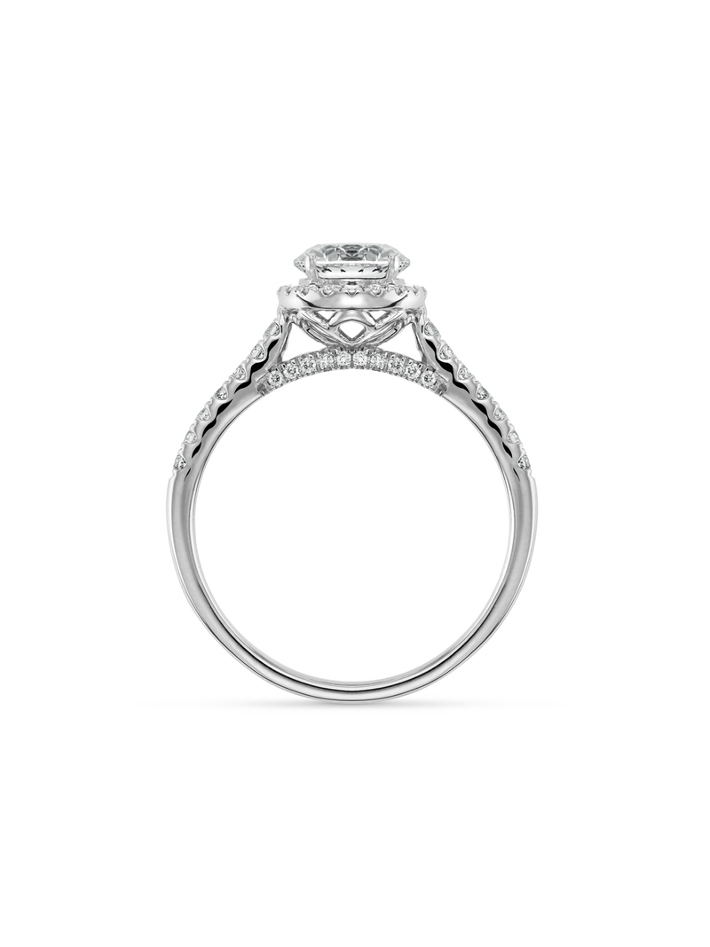White Gold 1.25ct Lab Grown Diamond halo ring