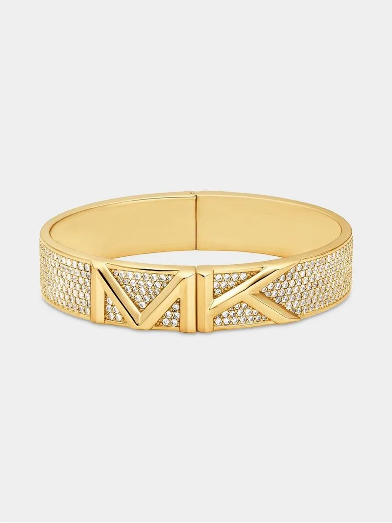 Michael Kors Metallic Muse Collection Gold Plated Cubic Zirconia Bangle Bracelet