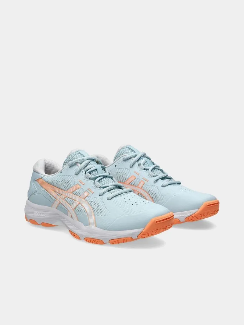 Womens Asics Netburner Academy 9 Grey/White Court Shoes