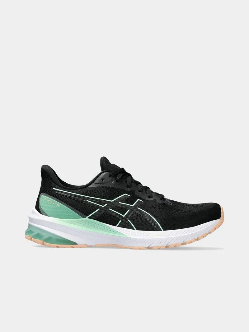Womens Asics GT-1000 12 Black/Mint Tint Running Shoes