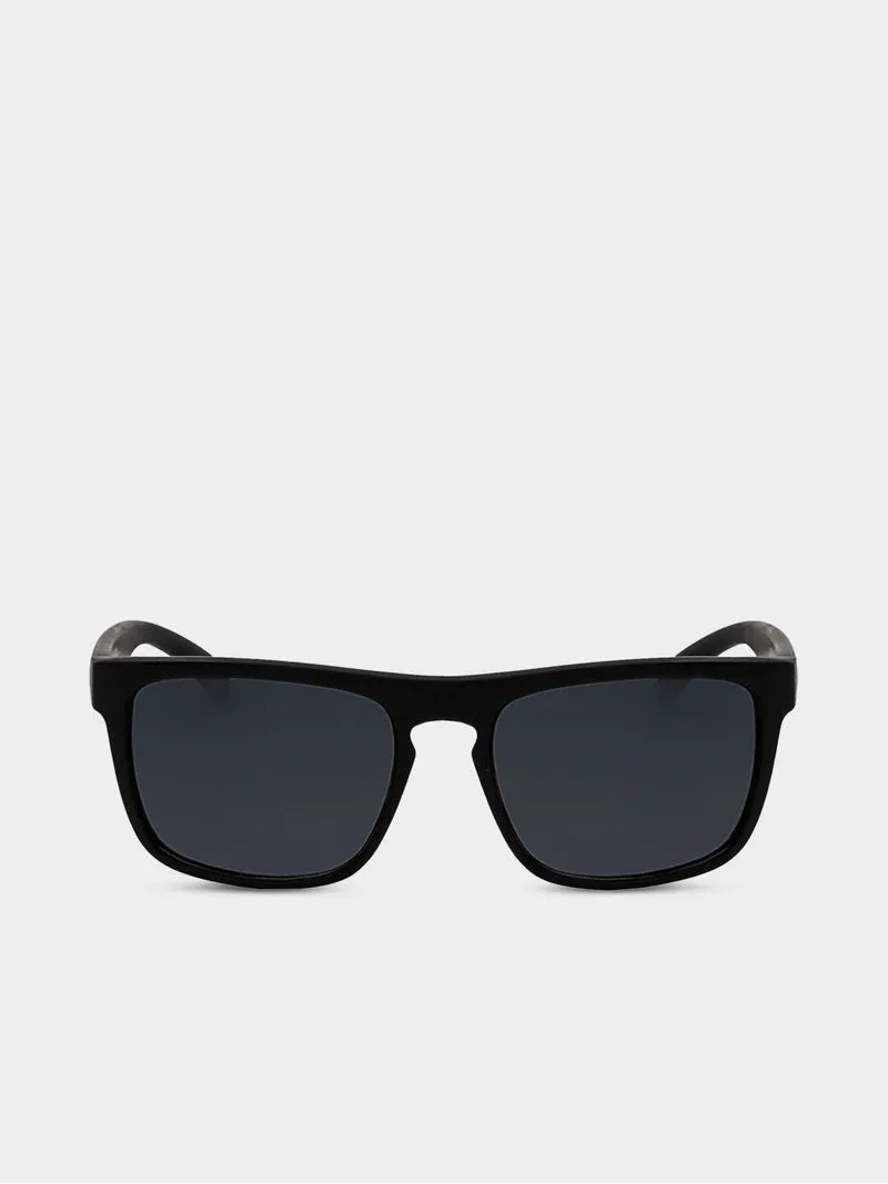 Men's Markham Soft Touch Wayfarer Black Sunglasses
