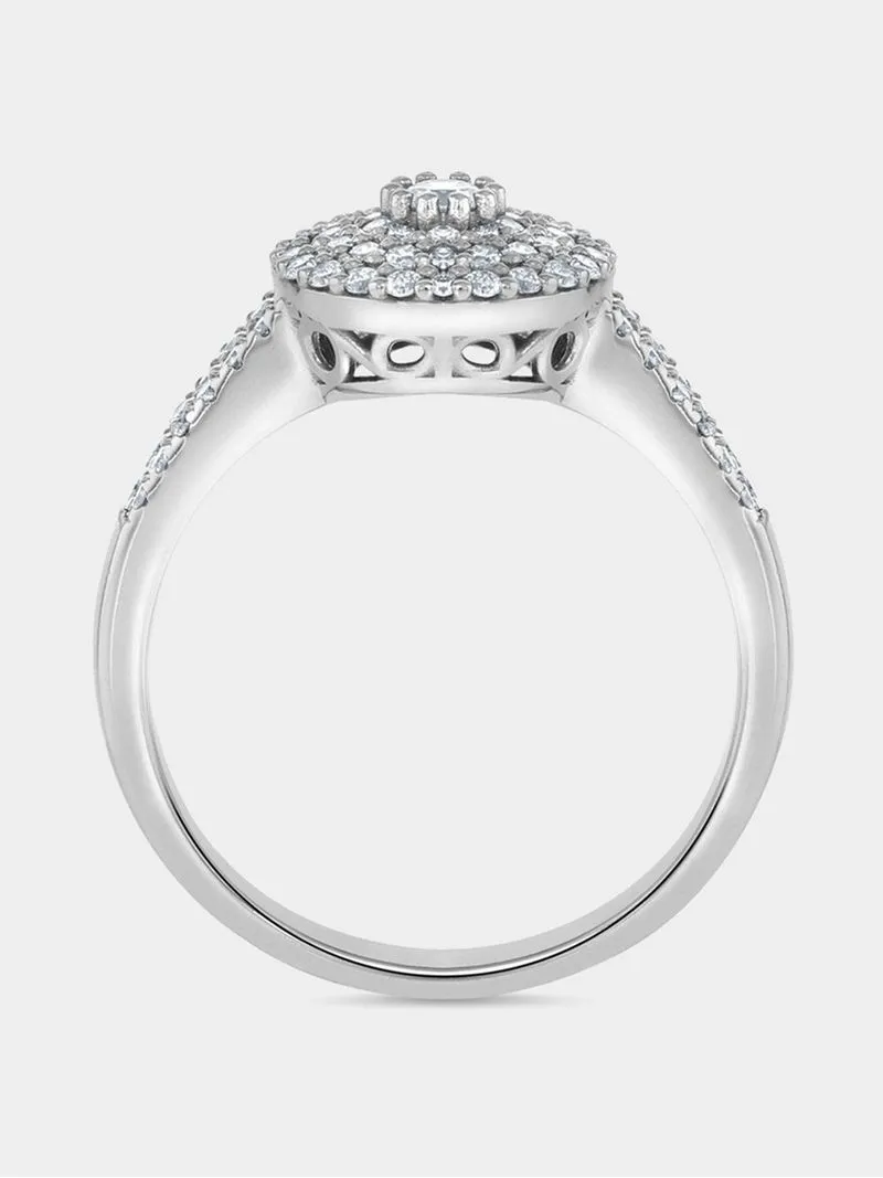White Gold 0.46ct Diamond Round Halo Ring