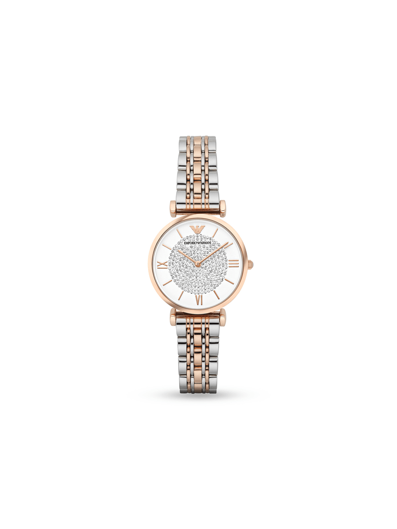 Emporio Armani Women's Rose Gold & Silver Plated Bracelet Watch