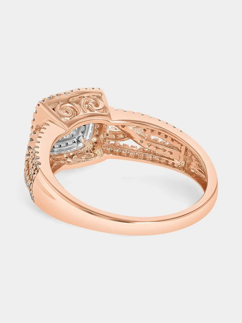 Rose Gold 0.47ct Diamond Princess Illusion Ring