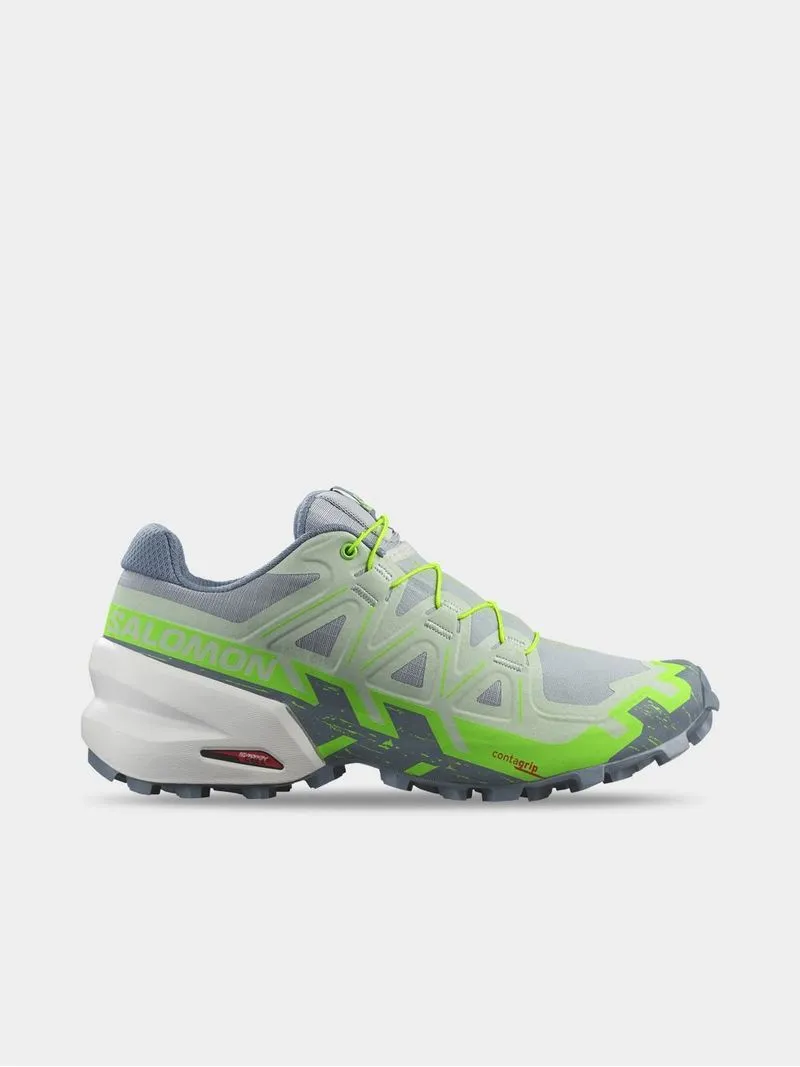 Womens Salomon Speedcross 6 Quarry/Green Trail Running Shoes