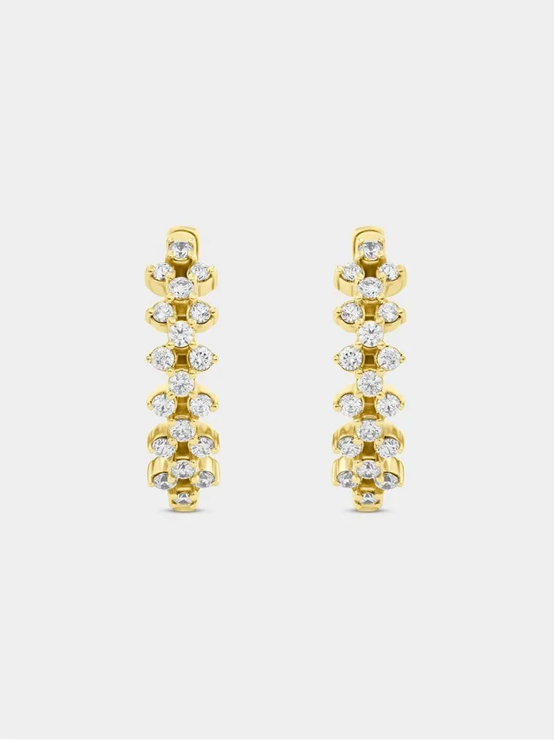 Yellow Gold 0.50ct Diamond Women’s Scatter Hoop Earrings