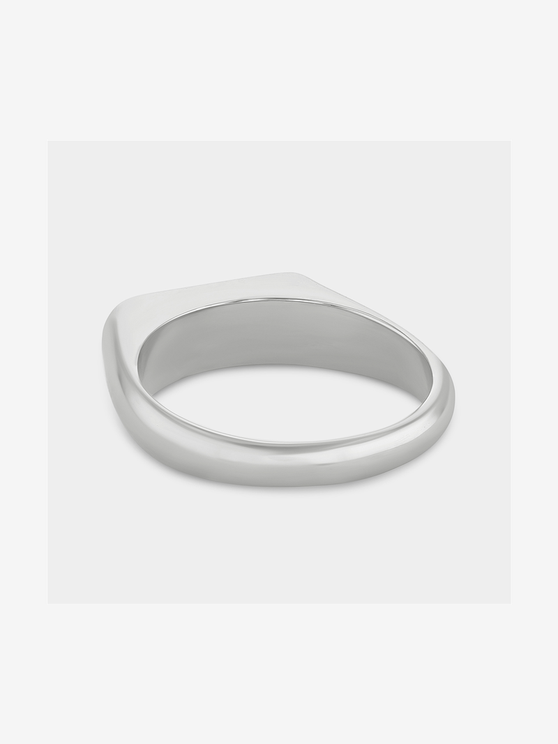 Stainless Steel Mother Of Pearl Men’s Rectangle Skinny Ring